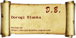 Dorogi Blanka névjegykártya